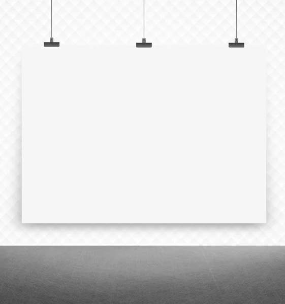 White poster on a wall — Stock Photo, Image