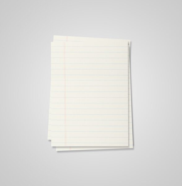 Some sheets from notebook with bookmarks