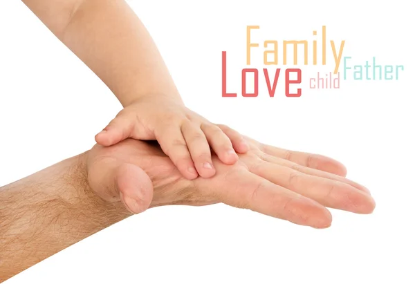 Baby hand with father's hand — Stock Photo, Image