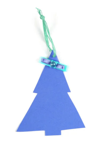 Boże Narodzenie drzewo etykieta wykonane z papieru — Zdjęcie stockowe