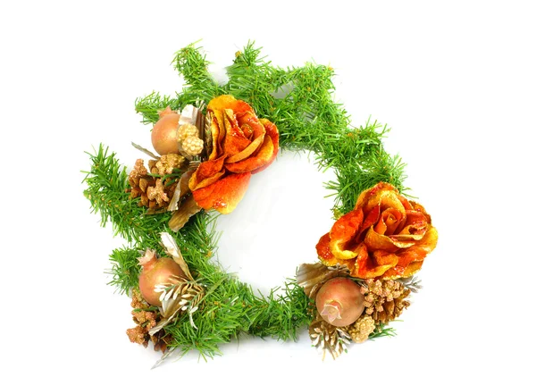 Christmas wreath, isolated on white background — Stock Photo, Image
