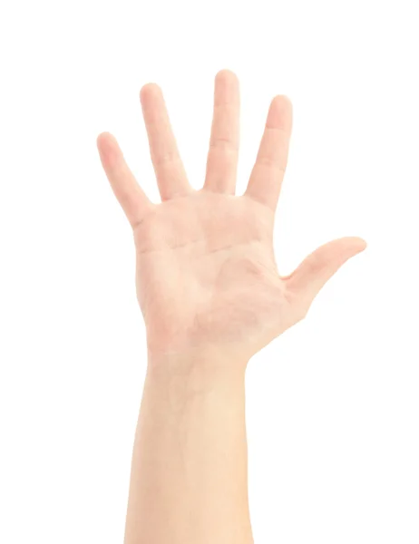 Open man hand or number five — Stock Photo, Image