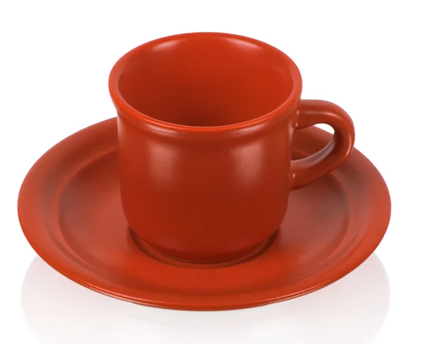 Piros pohár vörös csészealj — Stock Fotó
