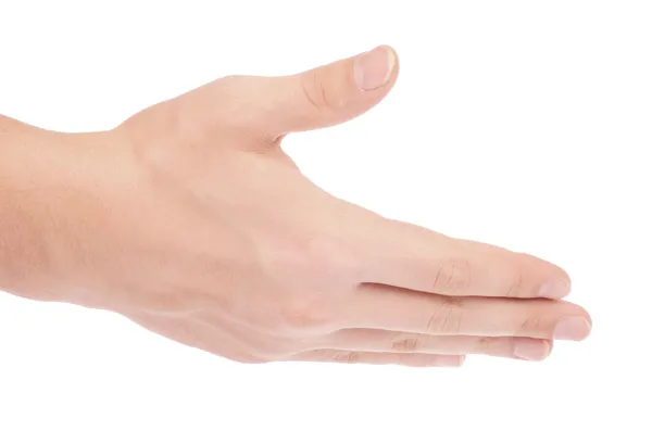 Empty open man hand on white background — Stock Photo, Image