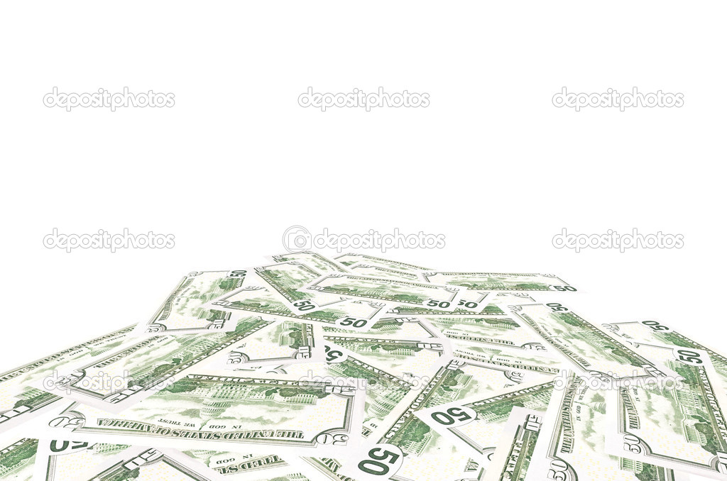 Fifty dollar bills background