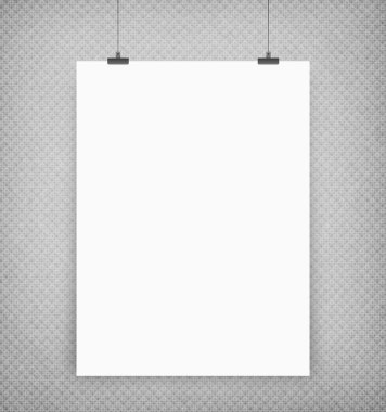 bir duvarda beyaz poster