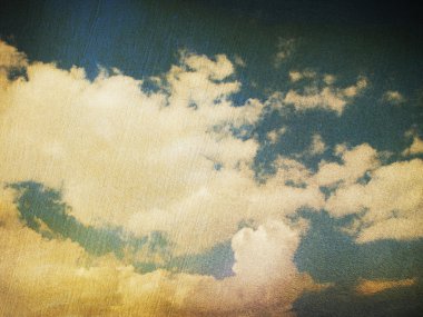 Bulutlu gökyüzünün retro resmi