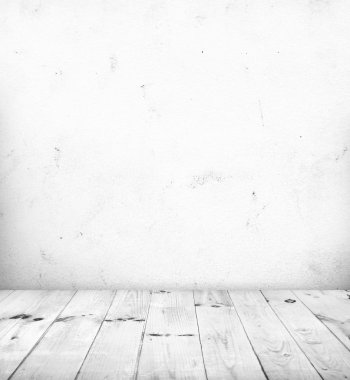 Beyaz ahşap zemin ile beyaz Oda