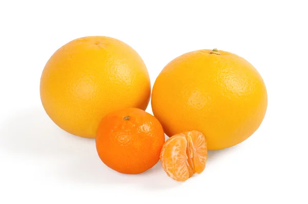 Fresh citrus fruit on a white background — Stock Photo, Image