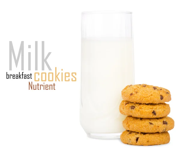 Copo de leite e biscoitos — Fotografia de Stock