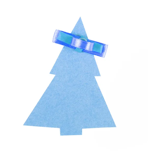 Christmas tree made of old paper with a small bow — Stock Photo, Image