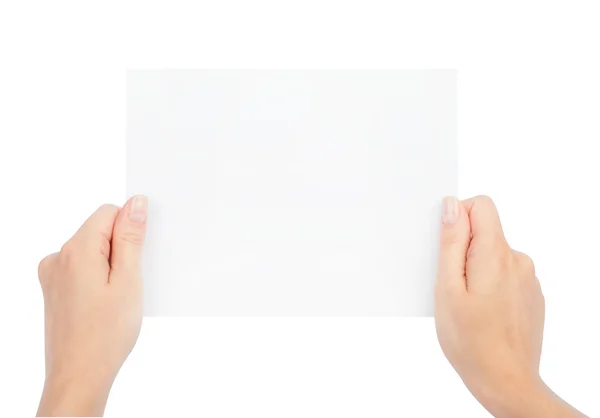 Hands holding paper — Stock Photo, Image