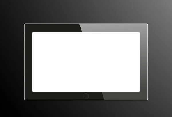 Fekete generic tablet pc, 3d render. — Stock Fotó