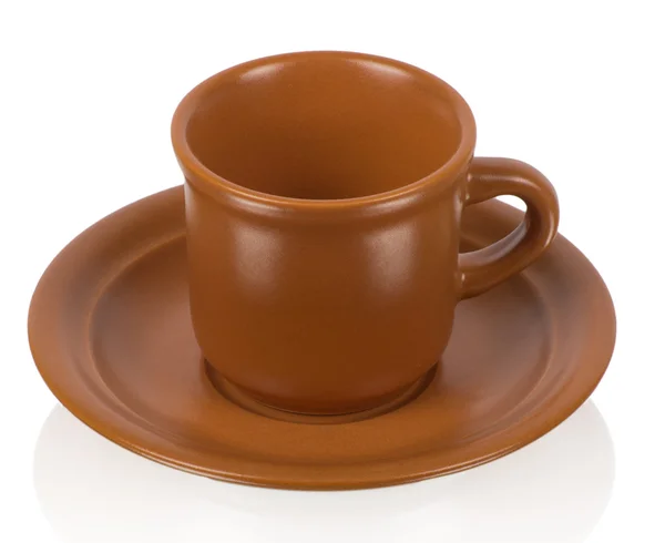 Brown cup on the white background — Stock Photo, Image