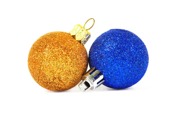 Christmas card. Two spheres on a white background — Stock Photo, Image