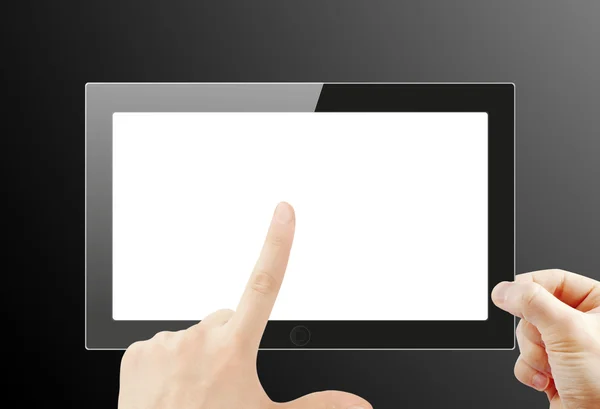 Black generic tablet pc, 3d render. — Stock Photo, Image