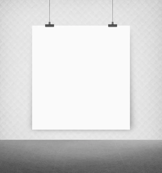 Білий плакат на стіні — стокове фото