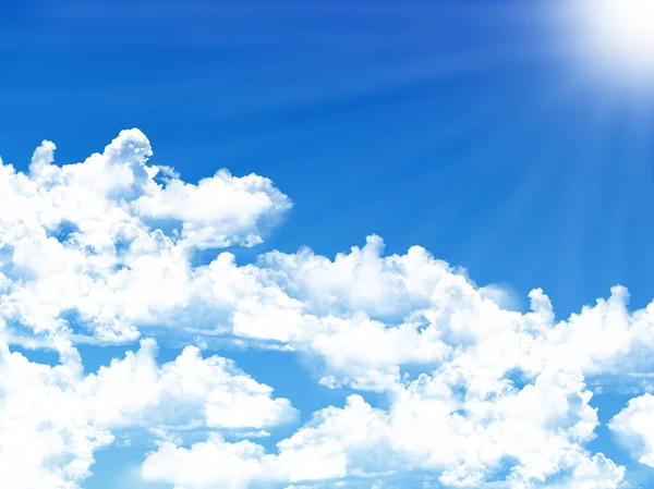 Blue sky background with tiny clouds — Stock Photo, Image