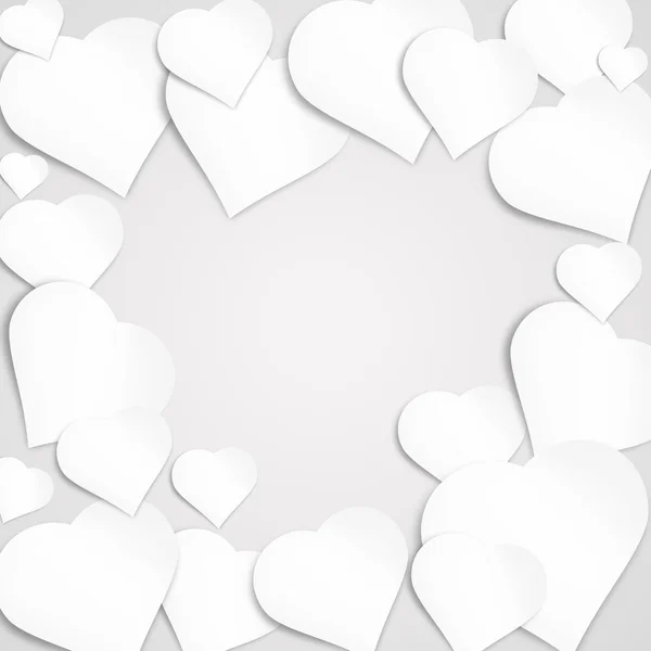 Paper heart banner with drop shadows — Stock Photo, Image