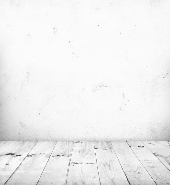 White room with white wood floor — Stock Photo, Image