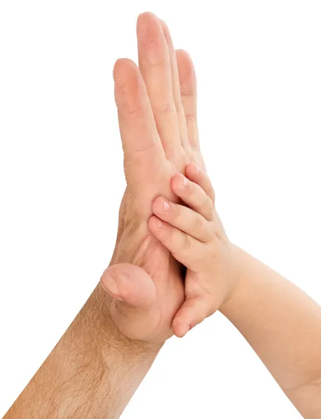 Baby hand with father's hand — Stock Photo, Image