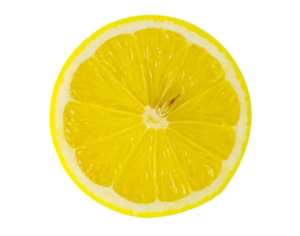 Шматочок лимона ізольований на білому тлі — стокове фото