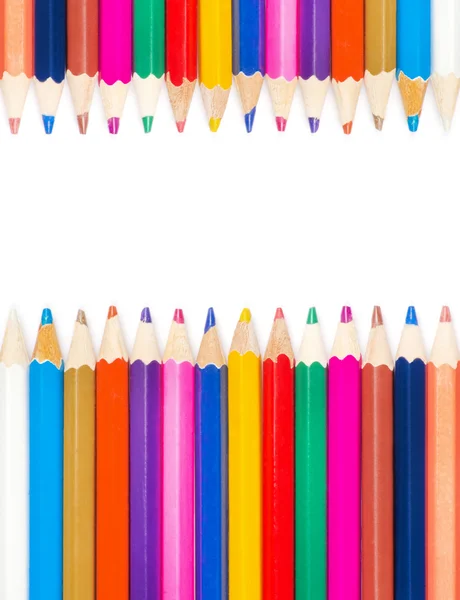 白い背景の上の創造のための色の鉛筆のセット — Stock fotografie