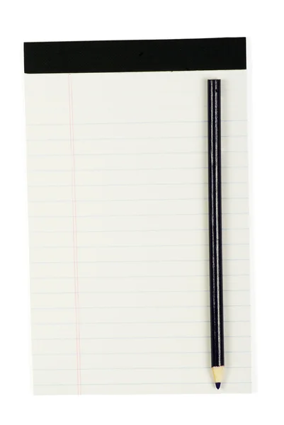 Notebook with pencil isolated on white — Stock Photo, Image