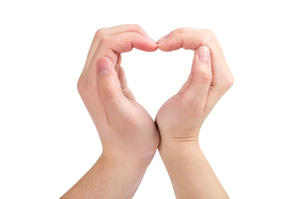 Dos manos forman una forma de corazón — Foto de Stock