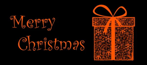 黒のギフト ボックス付きのクリスマス カード — ストック写真