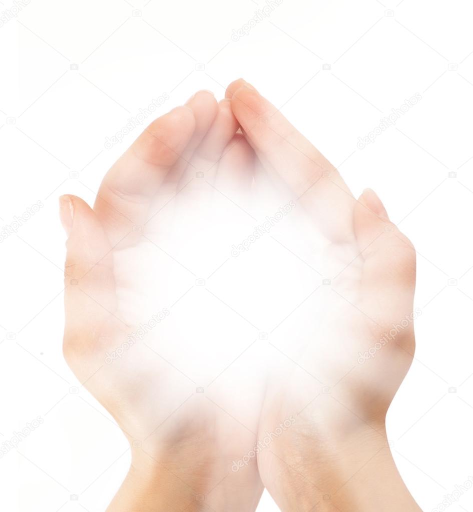 Female hands holding a brilliant shine