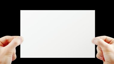 kağıt üzerine siyah izole tutan eller