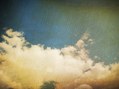 Bulutlu gökyüzünün retro resmi