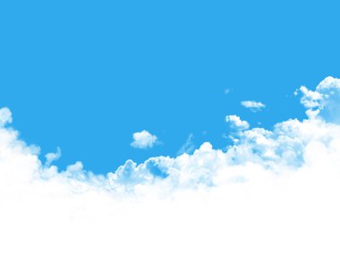 Bulutlu ve güneşli mavi gökyüzü