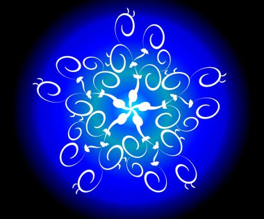 son derece detaylı mavi kar tanesi