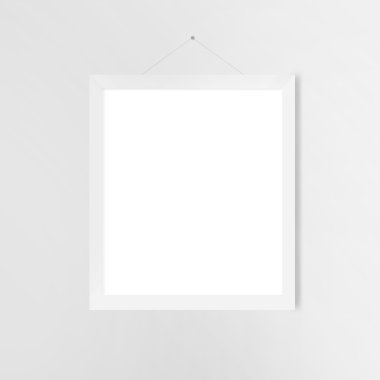boş çerçeve beyaz bir duvar üzerinde