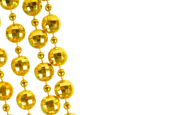 Фон из блестящих праздничных бусин золотого цвета — стоковое фото