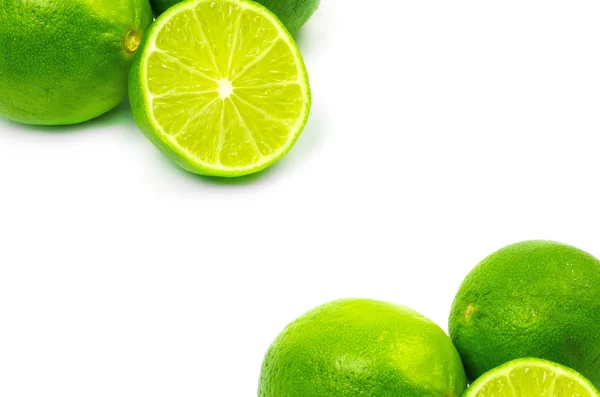 Fresh ripe lime. Isolated on white background — Stock Photo, Image