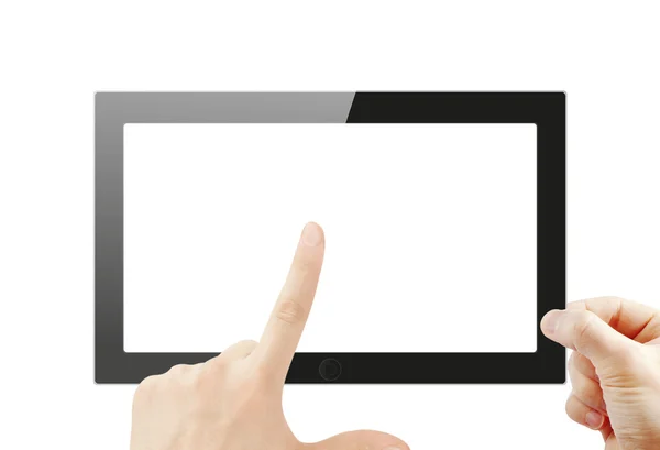 Black generic tablet pc, 3d render. — Stock Photo, Image