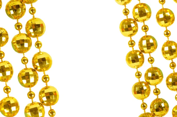 Sfondo fatto di brillanti perline celebrative di colore dorato — Foto Stock