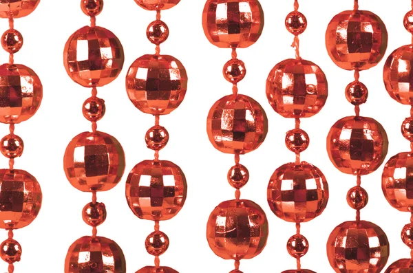 Background made of a brilliant celebratory beads of red color — Stock Photo, Image