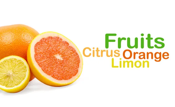 Image of a fresh lime,lemon and orange isolated on white — Stock Photo, Image