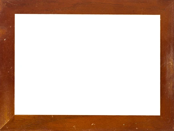 复古画框,木制镀层,白色背景 — 图库照片