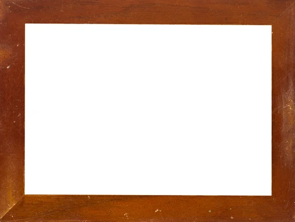 Vintage picture frame, wood plated, white background — Stock Photo, Image