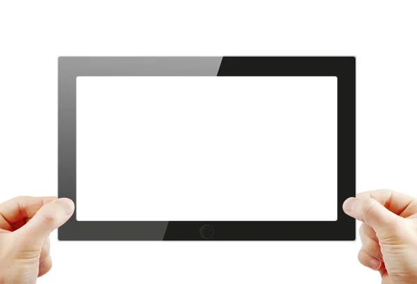 Black generic tablet pc, 3d render. — Stock Photo, Image