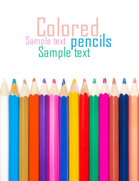 Set of color pencils for creativity on a white background — Stock Photo, Image