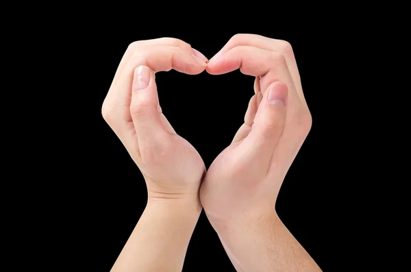 心臓の形を形成する 2 つの手 — ストック写真