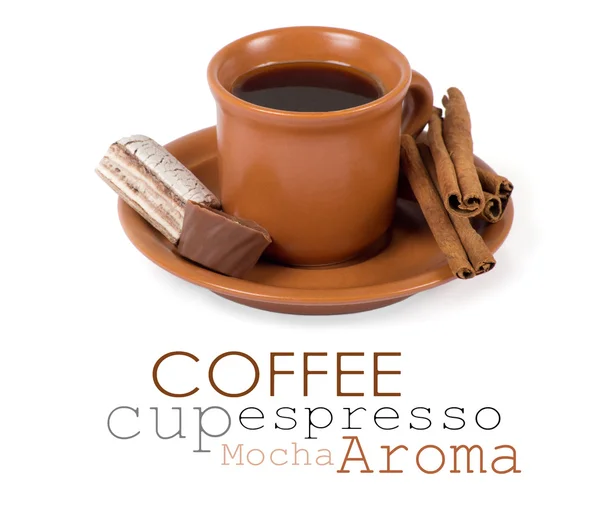 Nahaufnahme einer frisch zubereiteten Tasse italienischen Espresso — Stockfoto