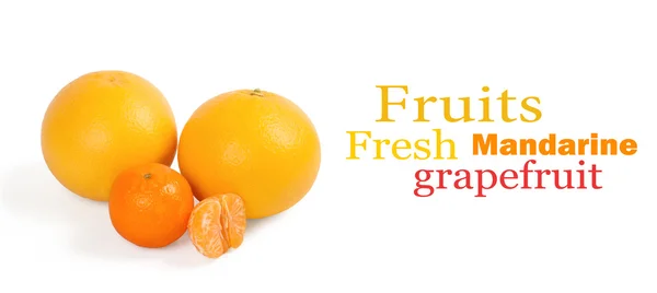 Fresh citrus fruit on a white background — Stock Photo, Image