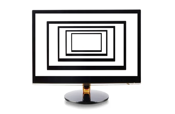 Monitor in monitor isolato su bianco — Foto Stock